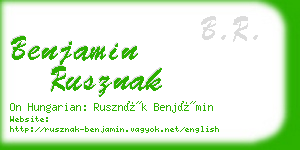 benjamin rusznak business card